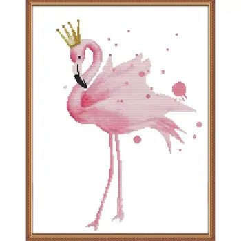 Flamingo presnosť tlače cross stitch vzor HOBBY ručné vyšívanie, výšivky nastaviť Čína počítať cross stitch súpravy, dekorácie