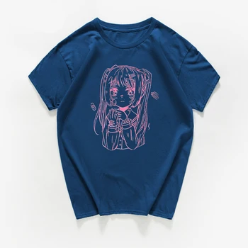 Ženské Ms Hip Hop T Shirt Streetwear Japonské Kreslené Tmavé Plačúce Dievčatko Ženy T-Shirts Harajuku T-shirt Anime Bavlna Topy