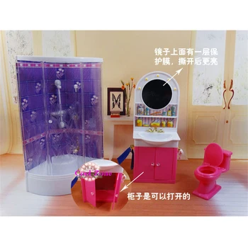 Miniatúrne Nábytok Umyváreň Kúpeľňa pre Barbie Doll House Najlepší Darček Hračky pre Dievča Vianoce / Darček k Narodeninám Deti Hrať Nastaviť