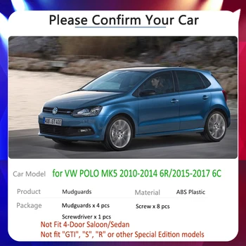 Auto Mudflaps Blatníka Blatník na Volkswagen VW Polo 6R 6C 2010~2017 2016 Blato Splash klapka Stráže Auto Príslušenstvo Tovaru