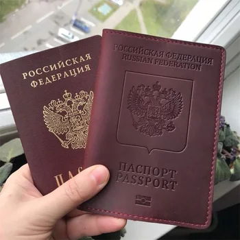 Horúce pravej Kože Pas Kryt pre Rusko Pevné ID&Kreditnej Karty Držiteľ Business Pas Prípade Unisex Cestovné Peňaženky Prípade
