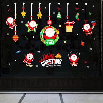 DIY Veselé Vianočné Samolepky na Stenu okenného Skla Festival Obtlačky Santa Strom nástenné Maľby Nový Rok Vianočné Dekorácie pre Domov Dekor