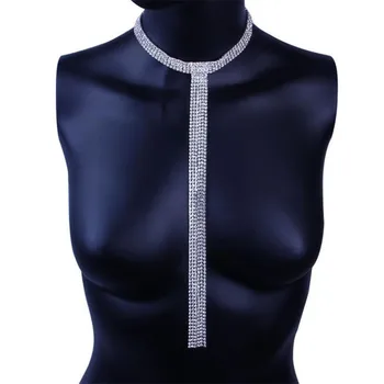 Broskyňa-Yao dlho plný diamond pazúr reťazec multi-layer strapec diamantový náhrdelník žena náhrdelník telo reťazca sexy šaty príslušenstvo