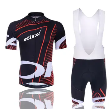 2020 ETIXXL Pro Team lete cyklistika Dres nastaviť Cyklistické Oblečenie Priedušná Mužov Krátke Rukáv tričko Cyklistické šortky podbradník 20D Gél pad