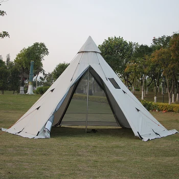 Pyramída Indiánsky Stan Shelter Anti-Rainstorm Outdoor Camping Stan Yurt Tábor Stan s Komín Úst Obsahovať Iba Mimo Shell