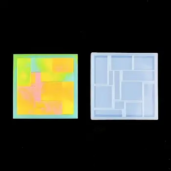 3D hlavolam Tangram Formy Geometrické Stavebné Bloky Prívesok Odlievanie Silikónové Živice Formy Puzzle Hra Robiť Plavidlá Formy Nástroje