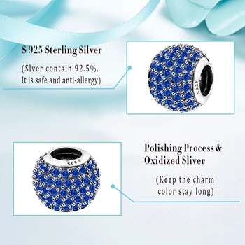 Nové 925 Sterling Silver Blue CZ Perličiek Fit Dizajnér 925 Pôvodné 2020 Lete charms Náramky DIY Korálky Pre Šperky, Takže Ženy