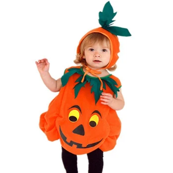 Halloween, Baby, Deti, Tekvicové Fantázie bez Rukávov Jumpsuit s Klobúk Oblečenie Cosplay Kostým pre Chlapca, Dievča ZJ55