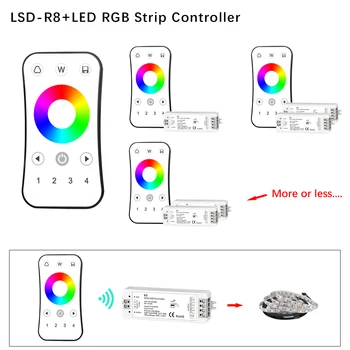 Lisxchda RGB LED Controller RF 2.4 G / Wifi Diaľkové Ovládanie DC12-24V pre RGB LED Pásy Svetla