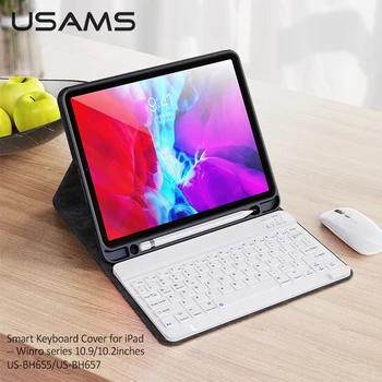 USAMS puzdro pre iPad Pro 2020 Vzduchu 2020 2019 2018 2017 10.2 10.5 9.7 Vzduchu 1 2 3 4 Smart Cover s Ceruzkou Držiteľ Klávesnica Pre iPad