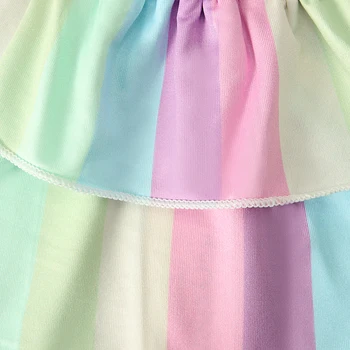 2019 Nový Príchod Módne 2ks Batoľa, Dieťa Dievčatá Rainbow T-shirt Topy+Šortky Oblečenie Šaty Deti Roztomilý Vyhovuje