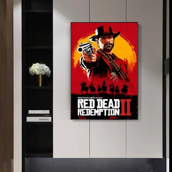 HD Tlač Red Dead Redemption 2 Plagáty na Stenu Umelecké Plátno Tlačiť Obrázky Moderné Filmové Umenie Dekoratívne pre Obývacia Izba