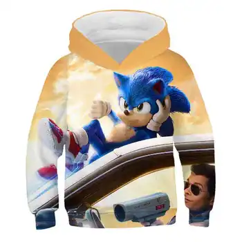 Chlapčenské Sonic the Hedgehog Kapucňou Harajuku Teenagerov Komické Tlač 2020 Jesenné a Zimné Móda Mikina Oblečenie 3D Topy