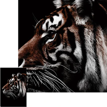 Farebné ohrozené zvieratá Plagát Plátno, maľovanie na obývacia izba Tiger, Slon Orangutan Žirafa Papagáj olejomaľba