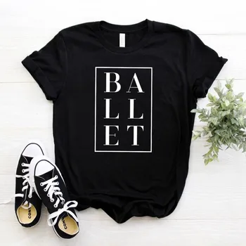 Balet Square dance Tlač Ženy tričko Bavlna Bežné Vtipné tričko Pre Lady Dievča Top Tee Lumbálna 6 Farieb Kvapka Loď NA-107