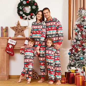 Rodina Zodpovedajúce Oblečenie Vianočné Pyžamo Nastaviť Prop Strany Oblečenie Pre Dospelých Deti Zodpovedajúce Oblečenie Sleepwear Odev Kombinézu