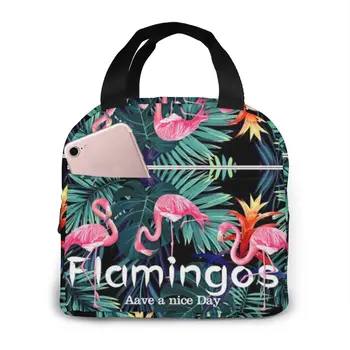 Flamingo chladnejšie obed taška módne plameniakov multicolor tašky ženy ručné balenie tepelným raňajky prenosné cestovné piknik box