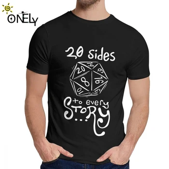 Muž T-shirt 20 Sides to Every Story D20 Kocky, Valca Pohodlné Populárne Crewneck Vintage Tee Tričko