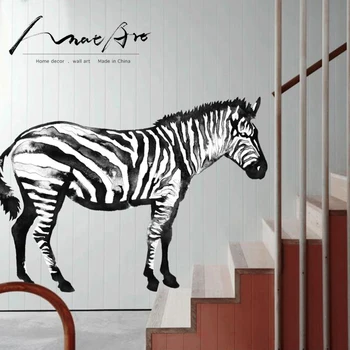 Zebra samolepky na stenu moderné domáce dekorácie obývacia izba príslušenstvo diy nordic štýl deti dekorácie Čierna a biela nástenná maľba