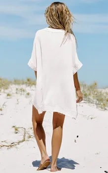 Fitshinling Čipkou Biela Boho Šaty Pre Ženy Sexy Letné Beach Zakryť Šaty Žena Veľká Veľkosť Voľné Slim Hot Pareos Výstup