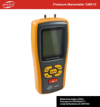 GM510 Vreckový Digitálny Merač Tlaku Manometer +/- 10kPa tlakomer Tester USB Manometro
