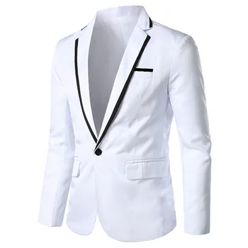 2020 Nový kórejský Mužov Sako Bežné Slim Fit Office Suit Jeseň Zimná Bunda, Kabát Formálne Masculina Sako pánske Business Blejzre