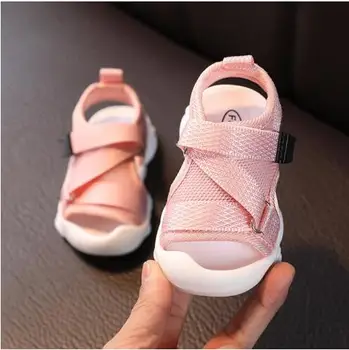 Nové letné deti topánky značky otvorené prst batoľa chlapci ortopedické sandále športu pu kožené detské chlapčenské sandále, topánky