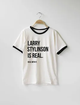 Larry Stylinson Je Real Deal S Ním fashion tričko Tee Tumblr dievčatá t shirt dievčatá topy zvonenie tees vysokej kvality topy-J112