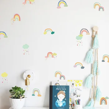 Rainbow DIY Stenu nálepka pre deti izby, Detská izba Dekoratívne steny vinyl Decalsre hnuteľného nepremokavé Moderné domáce dekorácie