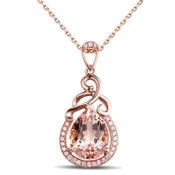 18k Ruža zlatá farba champagne crystal drahokamy náhrdelník prívesok pre ženy diamanty luxusné šperky bijoux strany darček choker