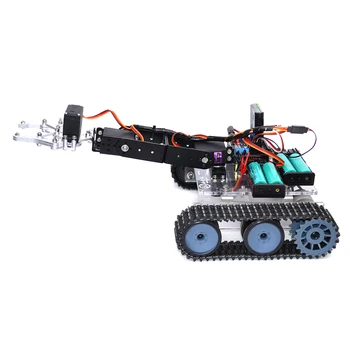 Hot Predaj DIY Programovateľné Nádrž 4DOF Kovov, Mechanické Rameno Robota Kit (Bez Batérie) Model Vzdelávacie Hračka Darček Pre Dieťa Dospelých