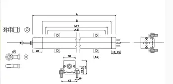 KTC-150mm rod typ lineárneho posuvu senzor KTC150 KTC150mm odpor rod vstrekovacieho stroja rod elektronické 150 KTC