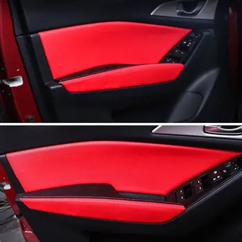 Auto PU Panel Dverí + lakťová opierka Povrchu Kryt Výbava protiprachová Stráže Anti-kolízie Auto Styling Pre Mazda Axela-2016 Auto Zahŕňa