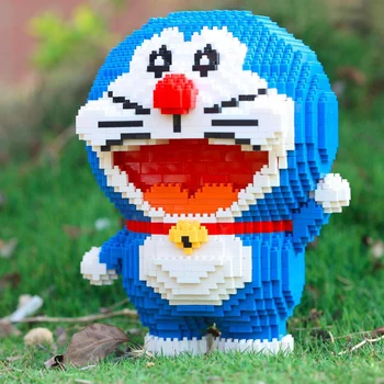 HC 1012 Anime, Komiksu Doraemon Mačka Zvierat Pet Robot 3D Model DIY Mini Diamond Kvádre, Tehly, Budova Hračka pre Deti, žiadne Okno