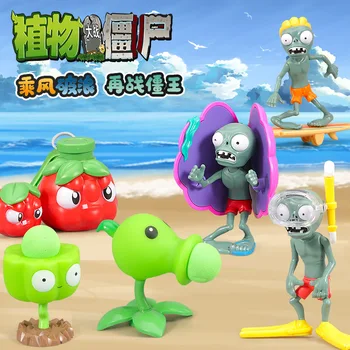 Skutočné Rastliny vs Zombies 2 Akcie Obrázok Modelu PVZ Střelecké Hry Doll Hračka Veľké Vlny, Pláž, Slnko, Kvet Pea Strelec Dieťa je Dar