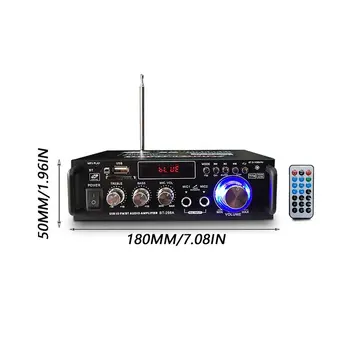 12V/ 220V BT-298A 2 KANÁLY LCD Displej Digitálny Audio HIFI Stereo Zosilňovač Bluetooth, FM Rádio Auto Domov s Diaľkovým ovládaním
