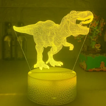 Nové 7Color Dinosaura 3D LED Nočné Osvetlenie Cartoon Módne Diaľkové Ovládanie Tabuľka Stolná Lampa pre Deti na Vianoce, Narodeninové Darčeky Detská Hračka