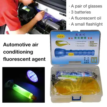 Profesionálne Auto R134A R12 Klimatizácia Fluorescencie Detektor Úniku A/C Tesniaci Systém Kit LED Baterka, UV žiareniu, Auto Repair Tool