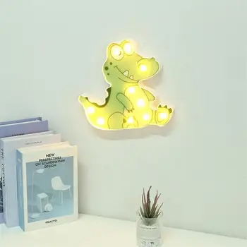 Roztomilého Krokodíla Nočné Svetlo 3D Zvierat Cartoon stolná Lampa Oči Ochrana Nástenné svietidlo Detí Spálne Dekorácie Dieťa Darček