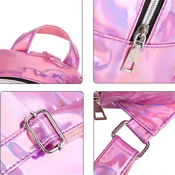 2019 Mini Tašky Pre Ženy Strieborná Ružová Módne Laser Batoh Mládež Taška Dospievajúcich Dievčat, Žien Kórejský Trend Osobnosti Školské Tašky