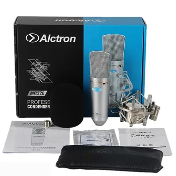Alctron MC320 pozlátené membrána FET kondenzátora mikrofón, ktorý sa používa v štúdio, vysielacie stanice a javiskové predstavenia