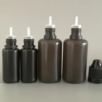100ks Black LDPE Prázdnu Fľašu 10 ml 30 ml Plastové Fľaše s Kvapkadlom Dlhé Tenké Tipy Detská Caps E Kvapalina Ihly Fľašu