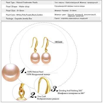 FENASY 18k Zlata, Náušnice Pink Pearl Šperky Antialergický 18K Skutočné Zlato Stud Náušnice Pre Ženy 2019 Nové Módne Náušnice
