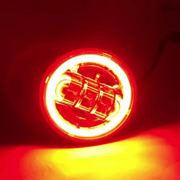 4 1/2 Inch Červený Kruh 4.5 Led dopadajúceho Svetla DRL Hmlové Svetlá pre Road King Motocykle Pomocné Svetlo, Žiarovka, Motocyklové Príslušenstvo
