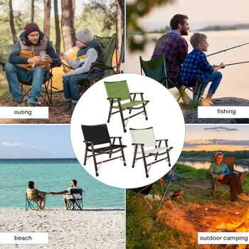 Vonkajšie Skladacie Stoličky Vysokej Kvality, Odolné Prenosné Odnímateľný Skladacia Nepremokavé Buk Sedadla Pre Outdoor Camping, Rybárčenie