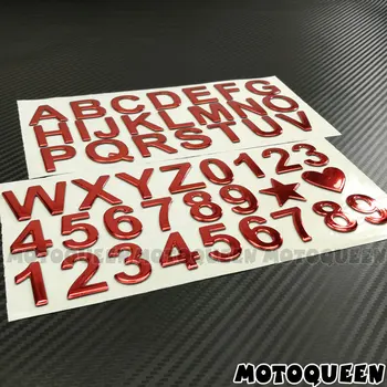 47pcs 3D Motocykel, auto Nálepky Nálepky Arabské Číslo anglický List Digitálne DIY Slovo Odznak Dekorácie 28 mm Výška Adresu, číslo