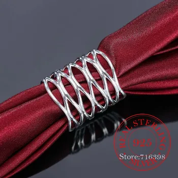 2020 Nové Retro Starožitné Otvoriť Väzbe Prst Prsteň Reálne 925 Sterling Silver Palec Prstene pre Ženy, Dámska Móda České Šperky
