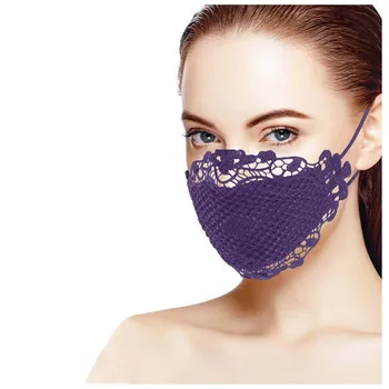 8PCS Čipky Masku na Tvár Vytlačené Masky Bavlnená Tkanina Dospelých Ochranné PM 2.5 Prachu Úst Kryt Umývateľný Opakovane Úst Maska Starostlivosť
