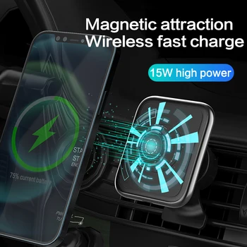 Najnovšie Magnetická Nabíjačka, držiak do Auta Pre Magsafe iPhone 12 12Pro 12ProMax 12Mini QI 15W Rýchle Bezdrôtové Nabíjanie Telefónu Držiteľa