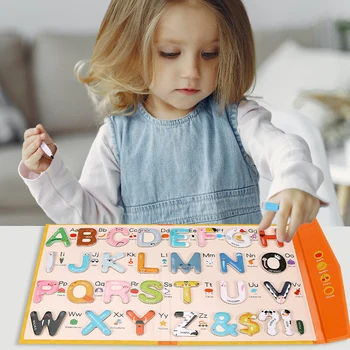 Drevené deti hračka magnetické 26 anglické písmená kognitívne hračka Montessori Skoré Vzdelávanie Osvietenie Kognitívne hračky pre bsby dary